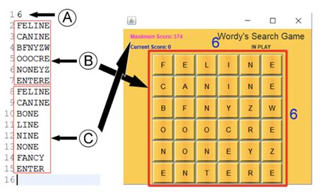 Word Search Game in Java Code 的图像结果