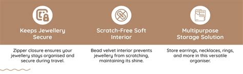 wolpin Jewellery Organiser PU Leather Zipper Portable Storage Box Case ...