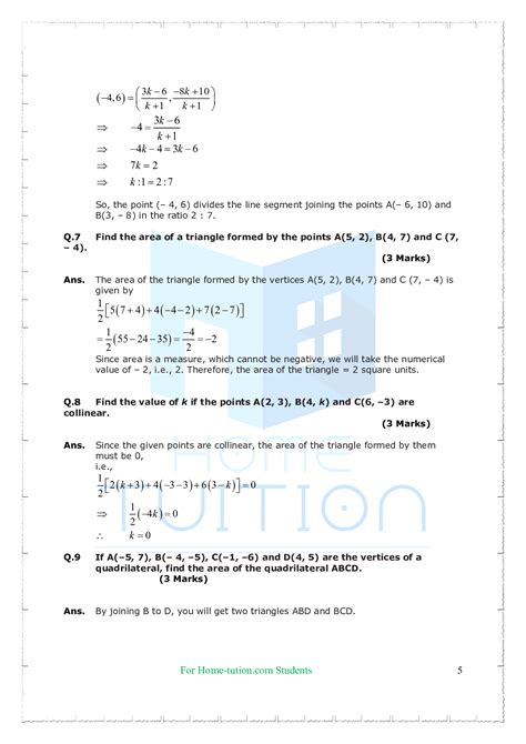 Class 10th Maths Chapter Coordinate Geometry 的图像结果