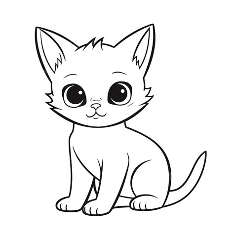 Cute Kitten Coloring Page Outline Sketch Drawing Vector, Wing Drawing, Ring Drawing, Kitten ...