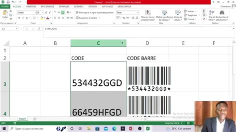 Image result for Code Barre Excel