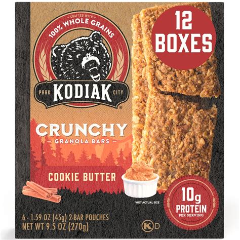 Amazon.com: Kodiak Cakes Crunchy Granola Protien Snack Bars, Cookie ...