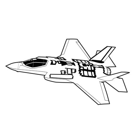 F35 stealth jet fighter black and white vector design 11231933 Vector Art at Vecteezy - F-35 Drawing