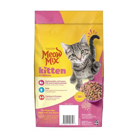 Buy Meow Mix Kitten Li’l Nibbles Dry Cat Food for Kittens, 3.15 lb. Bag ...