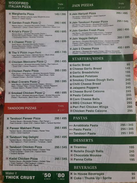 Menu at 1441 Pizzeria Seawoods, Navi Mumbai