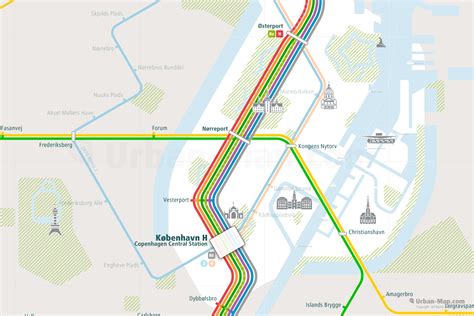 Copenhagen Rail Map - City train route map, your offline travel guide