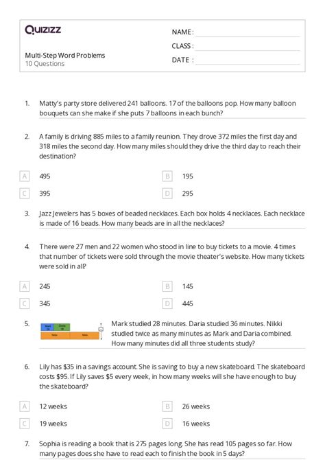Image result for Two-Step Word Problems 4th Grade