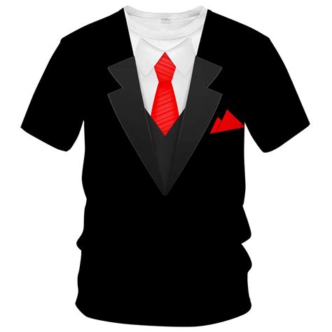 LAOLIUSN Tuxedo T Shirts for Men Tux Costume Suit and Tie Tee Shirt ...