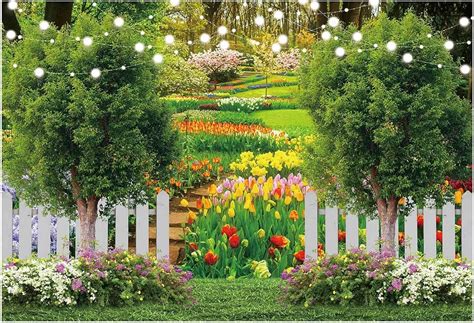 Funnytree 82 x 59 Spring Backdrop Flower Garden India | Ubuy