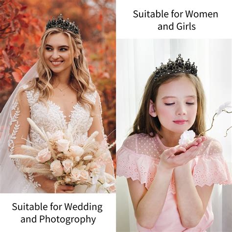 Buy Tiaras for Women, Didder Black Crown Crystal Crowns for Women ...