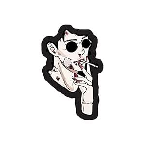 SIGNOOGLE Smoking Man Face 3D 2PCs Printed Autographic Laminated ...