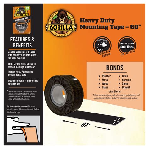 Gorilla Heavy Duty Double Sided Mounting Tape