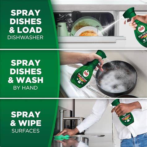 Fairy Skip the Soak Dish Spray Kit Lemon, Trigger + 4x500ml Refill. 100% Grease Removal for ...