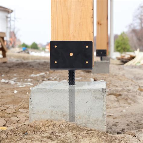 Concrete Fence Post Holder 6x6 inches 4 Pack, U Shape Fence Post Base ...