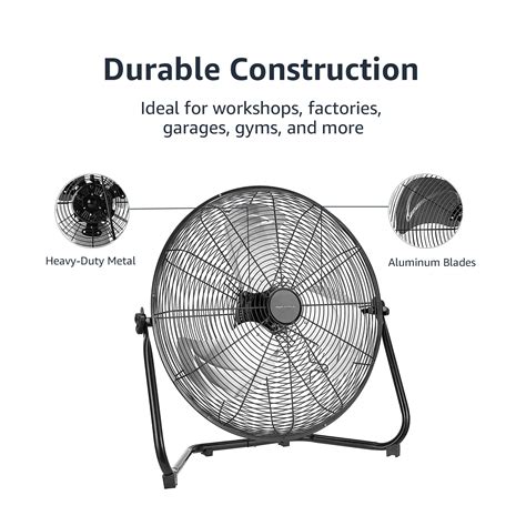 Snapklik.com : Basics 20" High-Velocity Heavy-Duty Industrial Floor Fan ...