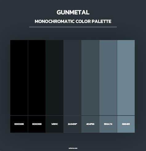 Gunmetal color palettes - colorxs.com
