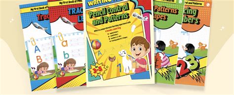 Set of 4 Writing Time Kids' First Pencil Control & Patterns Books ...