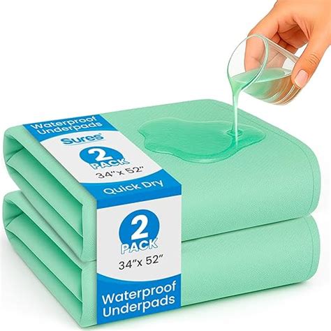 Vive Washable Incontinence Bed Pad - Heavy Duty, Absorbent Waterproof ...