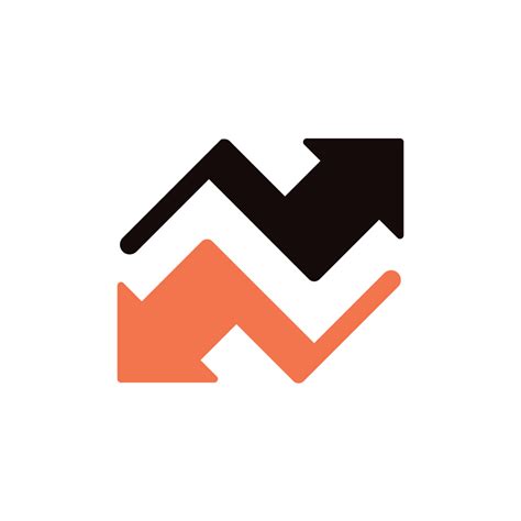 vector icon concept of opposite arrows for growth and decline, rise and ...