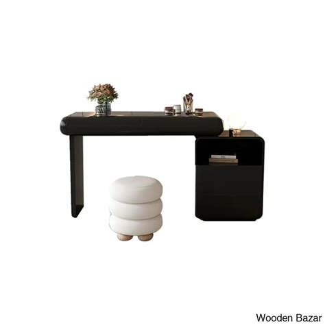 Asriel Vanity Dressing table with lighted mirror and stool | Wooden Bazar