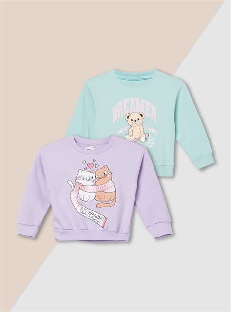 Buy Girls Graphic Print Sweatshirt - Pack of 2 Online at just Rs. 898.0 ...