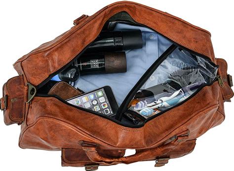 Vintage Brown Leather Handmade Carry-On Duffle | Leather Travel Bag ...