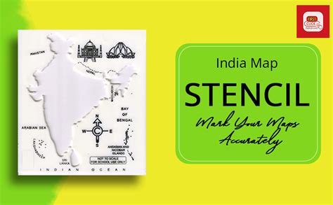 FIRST CLICK Plastic India Map White Stencil Inner Line Pack of 1 Piece ...