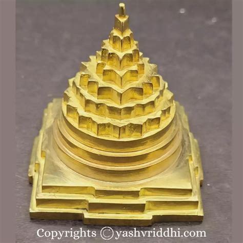 Panchdhatu Akhand Maha Meru Yantra with Solid Base 2.25 X 2.25 Inches ...
