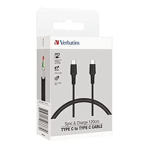 Verbatim Type C to Type C Cable 120cm PVC – Black; 42.2 Inch (Cables ...