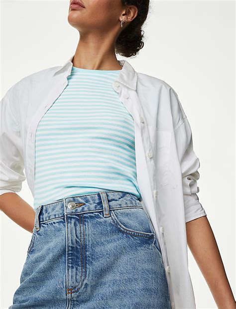 Buy Pure Cotton Striped Slim Fit T-Shirt at Marks & Spencer