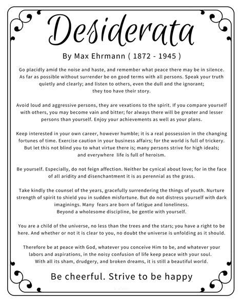 Desiderata full text print desiderata desiderata art print desiderata ...
