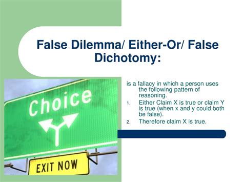 Image result for False Dilemma Examples