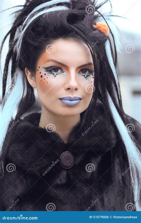 Beauty Fashion Punk Teen Girl Portrait with Art Makeup and Rock Stock ...