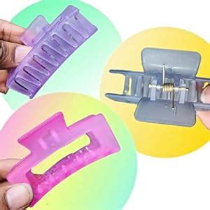 6 Medium Size Rectangle Plastic Claw Clutcher Jaw Clamp For Women ...