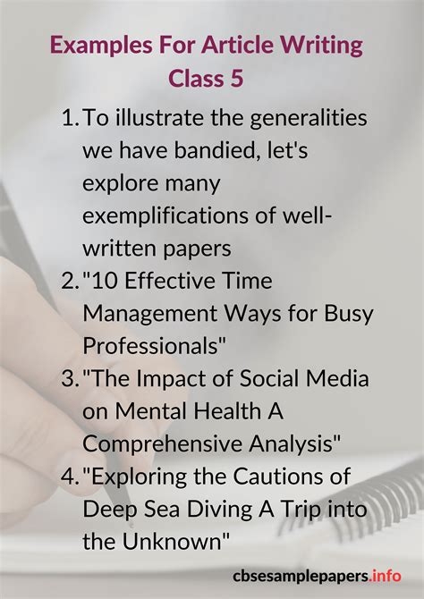 Article Writing Class 5 Format, Examples, Topics, Exercises - CBSE ...
