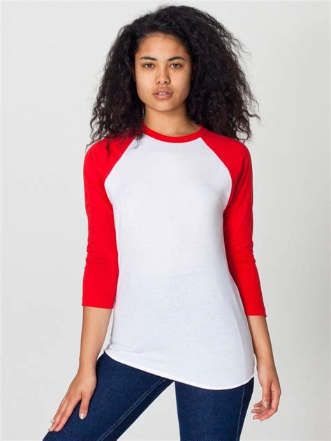 Unisex Poly-Cotton 3/4 Sleeve Raglan Shirt | Long Sleeves | Women's T ...