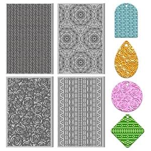 ACRNIGHEET 4PCS Polymer Clay Texture Sheets Set for Using with Clay ...