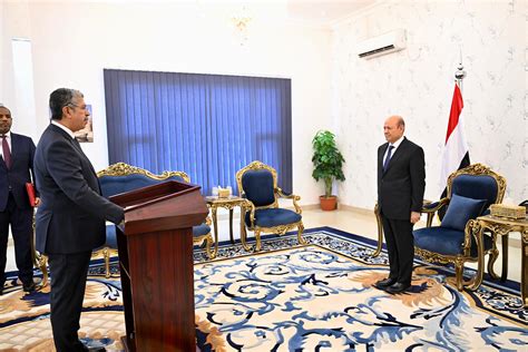 Yemen’s Ambassador to Egypt takes oath before President Al Alimi | President Dr. Rashad Al-Alimi ... - president of yemen