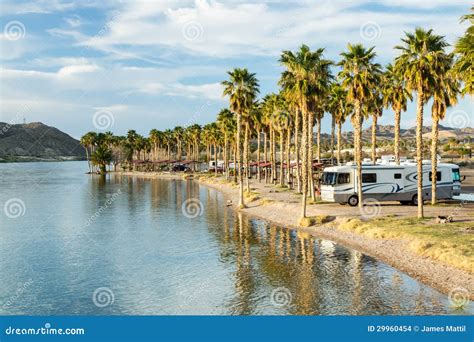 RV Camping on the Southern Colorado River Stock Photo - Image of city ...