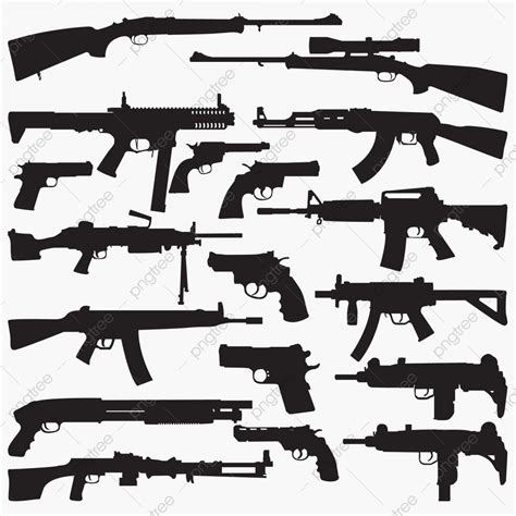Silhouettes Guns, Action, Actions, Arms PNG and Vector with Transparent Background for Free Download