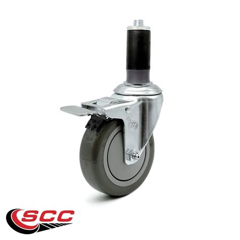 Buy Polyurethane Swivel Expanding Stem Caster w/4 x 1.25 Gray Wheel and ...