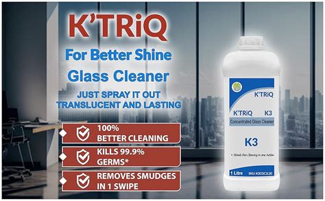 K'TRiQ K3 Glass Cleaner Concentrate [Streak Free in One Action][Removes ...