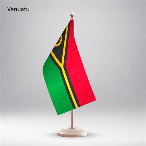 Premium Vector | Flag of Vanuatu hanging on a flag stand