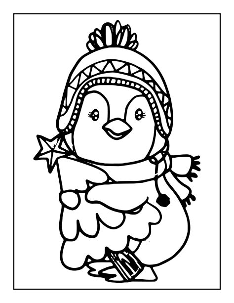 Coloring Pages Of Christmas Penguins