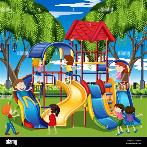 Playground Equipment Clip Art Playground In The Park Illustration