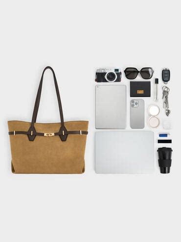 Arlet Double-Handle Belted Tote Bag - Sahara Sand - CHARLES & KEITH IN