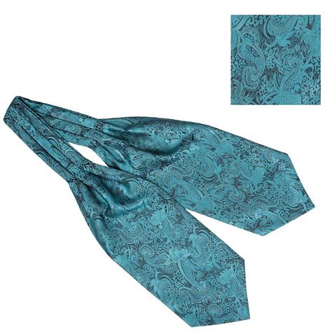 Buy The Tie Hub Paisley Aqua Blue Microfiber Cravat and Pocket Square ...