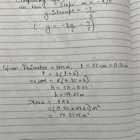the perimeter of a rectangular sheet is 100m. If the length is 35cm ...