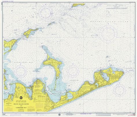 Block Island Sound and Gardiners Bay 1974 - Old Map Nautical Chart AC ...
