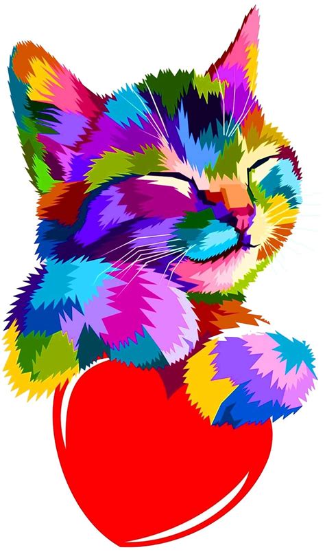 RNG GRAPHICS PVC Vinyl Colorful Little Katty Cat Wall Sticker for Kids ...